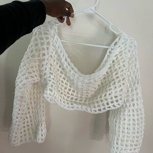 White Crochet Women Shrug
